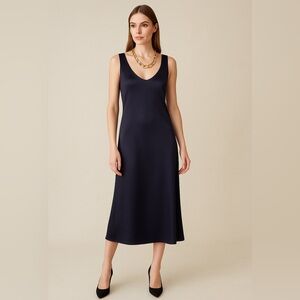 ORGANIC BY JOHN PATRICK Alina Silk slip dress NAVY size MEDIUM